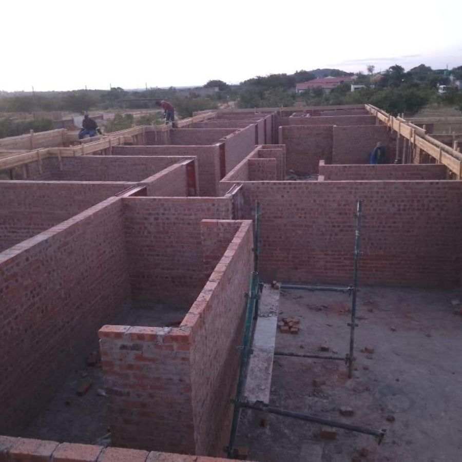 brickwork under construction at Insukamini, Gweru