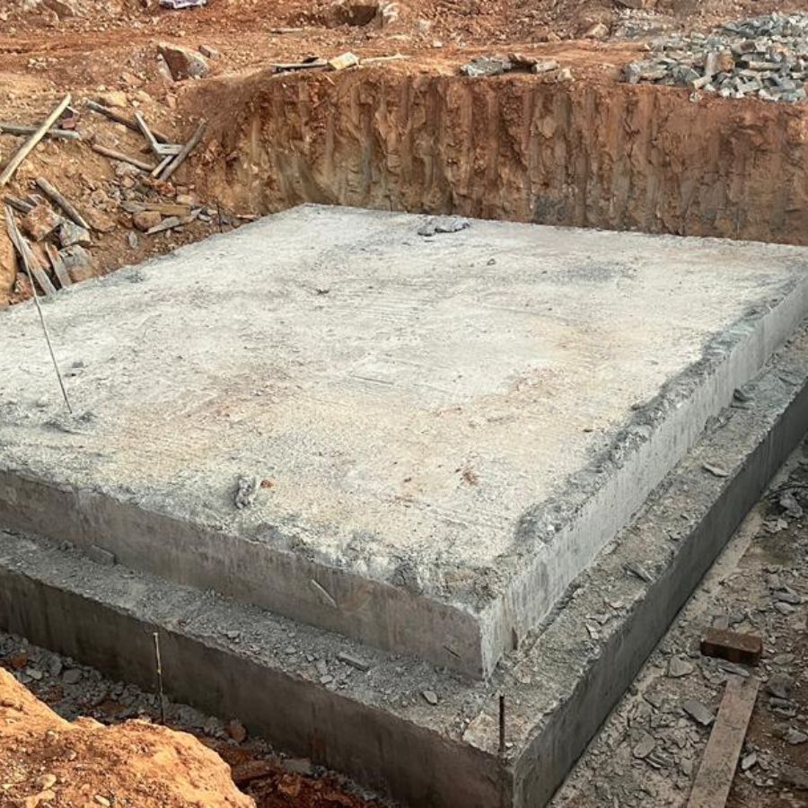 reinforcement mesh laid for a concrete slab